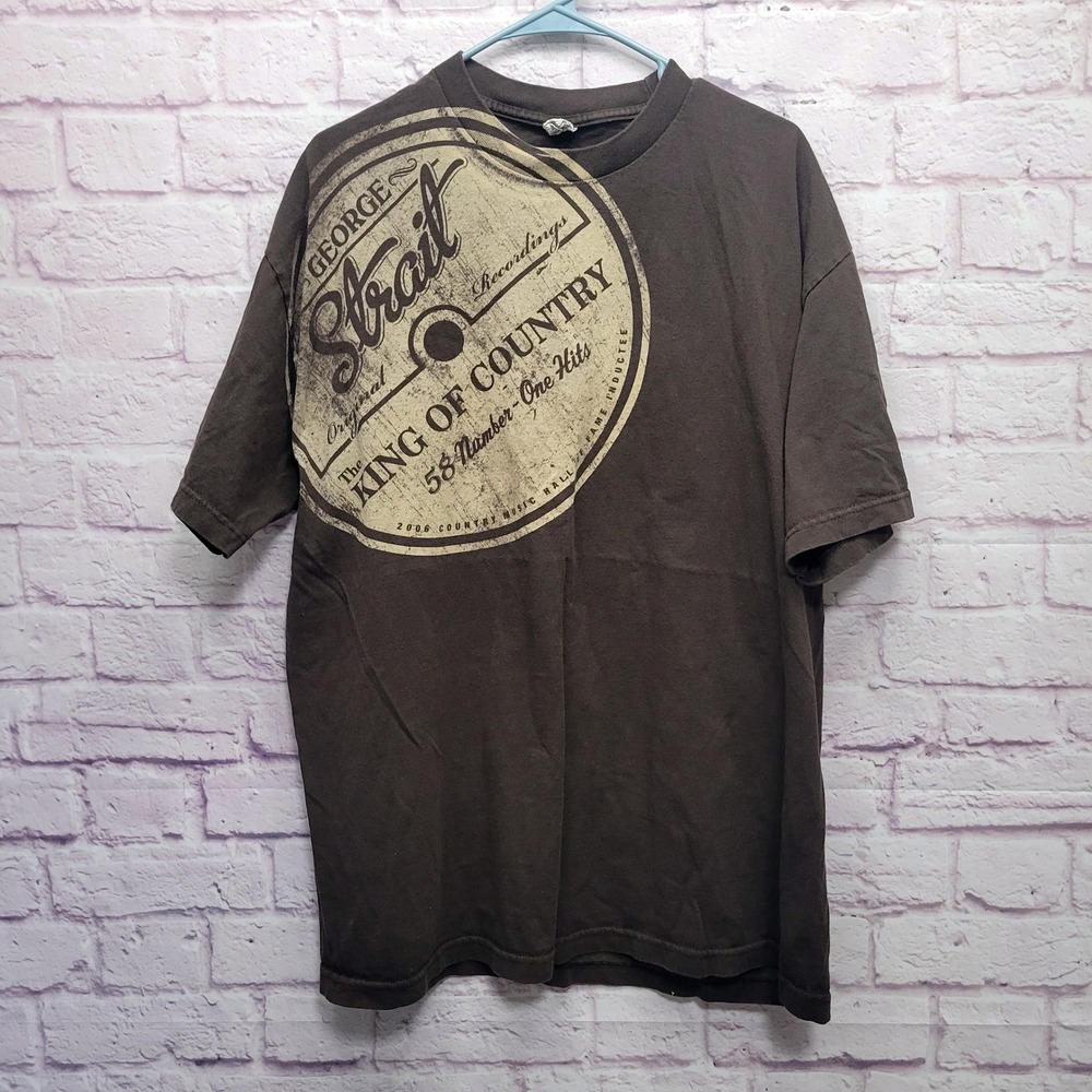George Strait King of Country 2012 Tour Tshirt Size‎ XL Brown Double Sided Tee